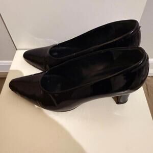Evan-Picone Patent Leather Pumps Heels Black Women’s Size 8.5M